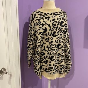 Main Strip Cheetah Sweater